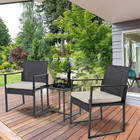 Patio Bistro Set 3 Pieces Outdoor Wicker Chair Patio Rattan Furniture Wicker Con
