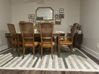 Wood Dining Table Set With 6 Chairs  Brown  Rectangular  Medium Wood Tone
