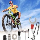 6pcs Bike Tool Kit W  3-in-1 Cassette Remover Wrench Crank Puller Extractor