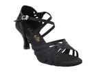 Women s Salsa Ballroom Black Latin Dance Shoes Satin 2 5 Heels Inch Veryfine3037