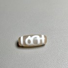 Tibetan Snowy White Old Agate Dzi Wealth Gods Bead Ty609