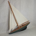 Vintage Wooden Yacht Model Sailboat Sailing Ship Nautical Decor 20  Long