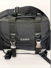 Canon Camera Black silver Bag Case With Carry Strap Metal Adjustments