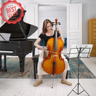 Full Size 4 4 Acoustic Cello Set Classic W  Bow Bag Rosin Bridge Beginner