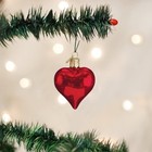Old World Christmas Blown Glass Ornament For Christmas Tree  Shiny Red Heart