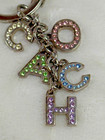 Coach   Large Keychain Bag Charm Fob   Signature  coach  Rhinestone Letters