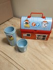   549 Vintage 1962 Fisher Price Toy Barn Small Lunchbox And Thermos See Photos