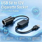 Portable Usb To 12v Cigarette Lighter Adapter For Car Rv Motorcycle Boat