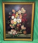 Vintage Gold Framed Wall Art Print- Flowers Still Life-24    X 30   