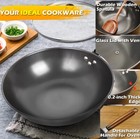 Sky Light Wok Pan With Wooden Lid  Stir Fry Pan 12 5-inch  100  Carbon Steel