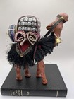 Vtg Handmade Leather Loaded Camel Figurine 