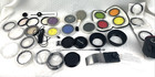 Lot Of 35mm Photo Items  Lens Filters  Caps   Hoods  Flash Cable  List Below 30 