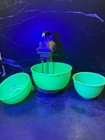 Vintage Sunbeam Mixmaster Stand Mixer With Jadeite Uranium Glass Juicer   Bowls