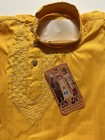 Yellow New Boys Sz 24 India Pakistan 3-4 Yr Kurta Pajama Bollywood Cotton-2pc