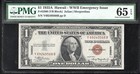 1935-a  1 Hawaii Wwii Emergency Note Frn Y-b Block  Pmg 65 Epq Fr 2300 49568