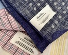 Brooks Brothers Pocket Square Lot Of 3 Linen Cotton Silk  polka Check Medallion