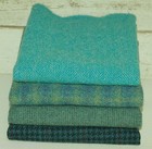 Hand Dyed Rug Hooking Wool Mill-dyed    bluebird Of Happiness   4-pc Collection 
