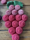 3 Vintage Grape Crocheted Bottle Cap Trivets