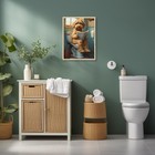Dazzlewall Funny Animal Bathroom Wall Art Dog Reading The Newspaper On Toilet   