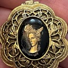 Vtg Solid Perfume Compact-dana Perfume Corp Gold Tone Filigree Design