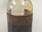 Antique Glass Apothecary Bottle Pimento Oil Vtg Original Paper Label Cork Pharma