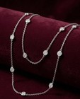 Festive Season   Necklace Chain 18  Round Cut Natural Diamond 14k White Gold