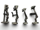 4 Brass African Ashanti Gold Weights 1700-1900 Ad Tribal Men Figures 25-38g No65