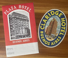Plaza Hotel Claridge Hotel Luggage Labels Buenos Aires Vintage Unused Argentina