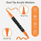 24 Colors Dual Tip Acrylic Paint Marker Pens Set Multifunctional Acrylic Tips