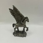 Vintage Pegasus Winged Horse Pewter Metal Figurine Mythical Fantasy Statue 4 In