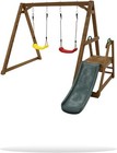 3in1 Wooden Playground Swing Set W slide kids Outdoor Backyard Playset Equipment