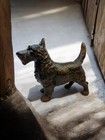 Vintage Cast Iron Scotty Dog Doorstop Heavy Black Terrier Figurine