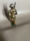 Vintage 1930s Barclay Heavy Cast Metal Toy Soldier Brown orange  q31 