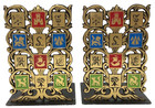 Vintage Judaica 12 Tribes Of Israel Book Ends Judaism Jerusalem Jewish Hebrew