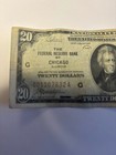  20 National Currency federal Reserve Bank Chicago 1929 Depression circulated