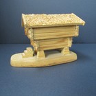 Vintage Norwegian Stabbur Wood Cabin Match Holder Folk Art Norway Montervern