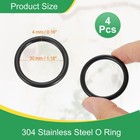 1 2  Metal O Ring  4pcs Seamless 304 Stainless Steel Rings Black 4mm X 30mm