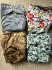 Cutie Caboose Cloth Diaper Lot  10 Pocket Diapers  Metallic  Fruit  Animals