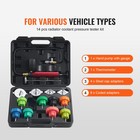 Kffkff 14pc Coolant Pressure Tester Kit With Manual Pump   Storage Case