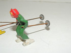  2  Vintage Barclay Metal Lead Figure Skiers  Broken Skies  Excellent Paint
