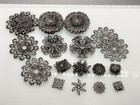 58 Pcs Filigree Findings Stampings Lot Antique Silver gunmetal -read Details