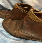 Leather Moccasins Vintage Handcrafted    see Note For Size   