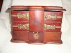 Big Antique Art Nouveau Wooden Jewelry Box German  