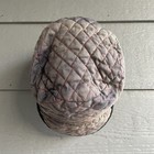 Vintage Gray Black Quilted Hat Welders Short Brim