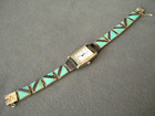Southwestern Turquoise Sugulite Channel Inlay Sterli Silver Panel Watch Bracelet