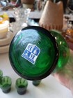 Vintage  Set Italy Green Glass Silver Overlay Liquor Decanter 4 Shot Glasses