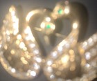 Vtg Brooch 2 Swans Green Rhinestone Eyes   Clear Rhinestone On Gold Tone