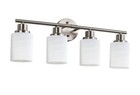 24 4 In  4-light Wall Vanity Light Fixture Sand Nickel W  Frosted Glass Shades