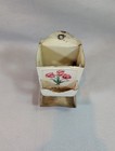 Vintage Pressed Tin   Match Safe Wall Holder   Floral Flower