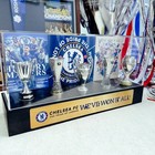 Chelsea Uefa Grand Slam Trophy 8cm Metal 5 Trophy With Display Case